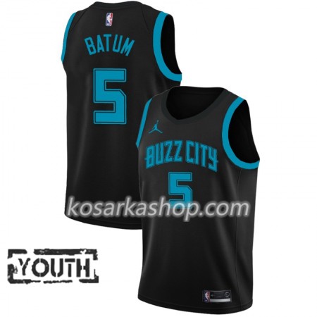 Dres Charlotte Hornets Nicolas Batum 5 2018-19 Jordan Brand City Edition Crna Swingman - Dječji